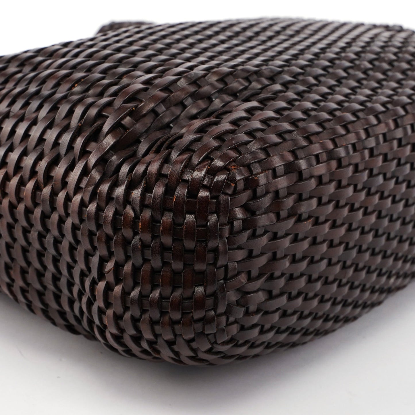 1996 Brown Woven Bamboo 2-Way Shoulder Bag