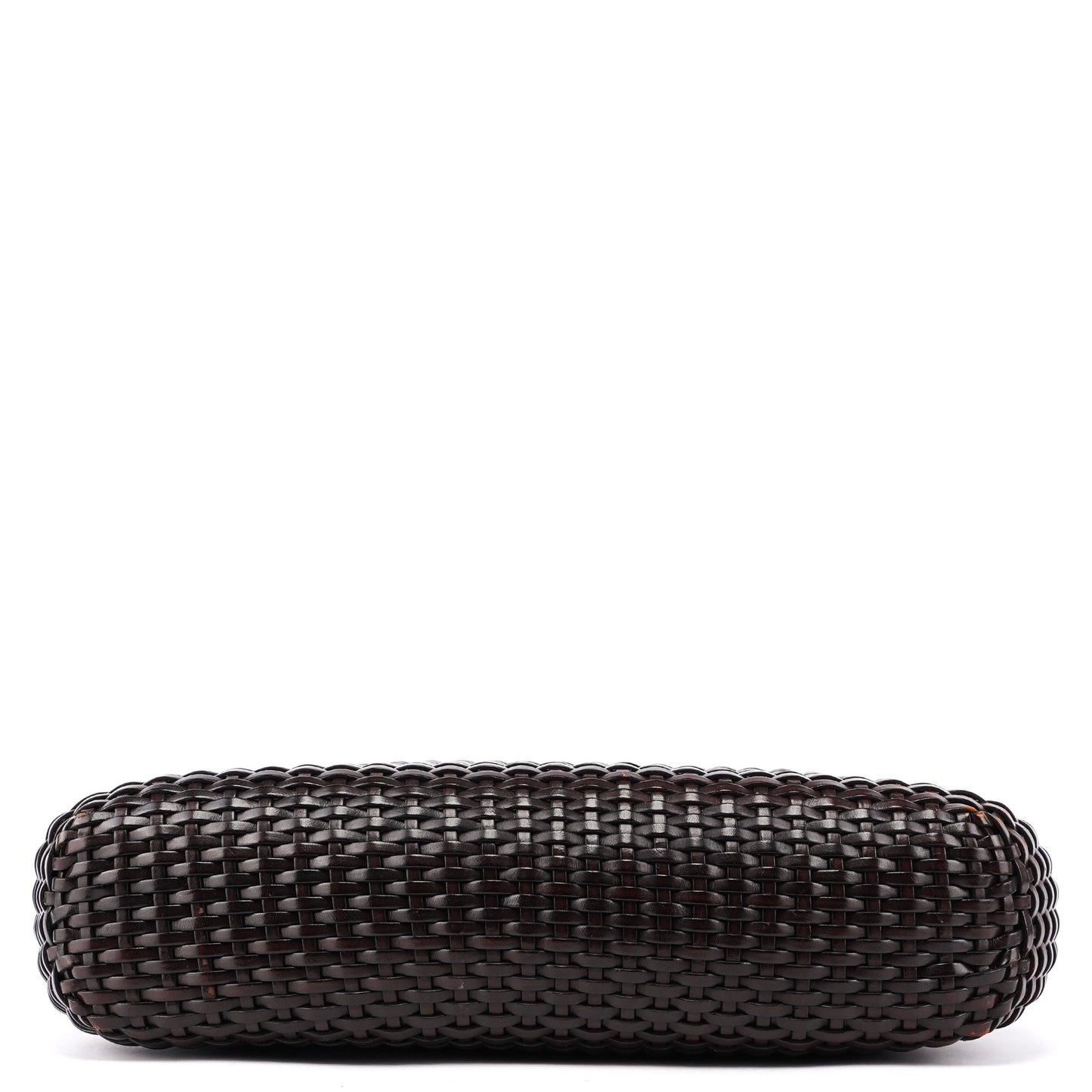 1996 Brown Woven Bamboo 2-Way Shoulder Bag