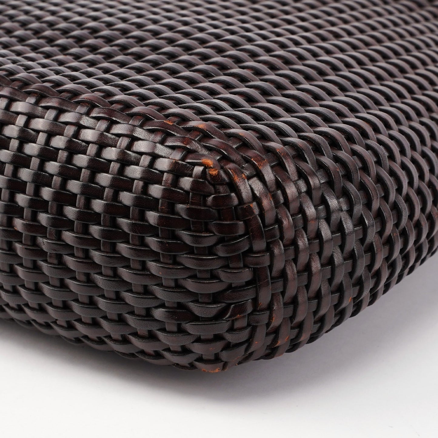 1996 Brown Woven Bamboo 2-Way Shoulder Bag