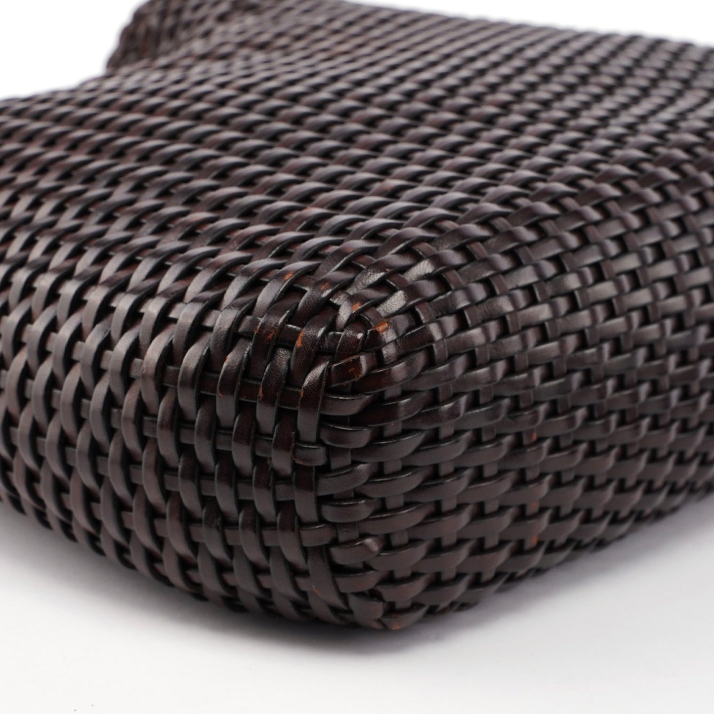 1996 Brown Woven Bamboo 2-Way Shoulder Bag