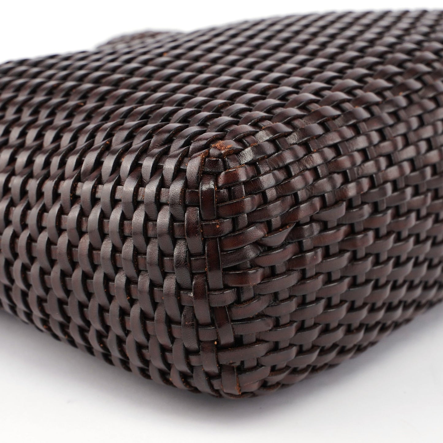 1996 Brown Woven Bamboo 2-Way Shoulder Bag