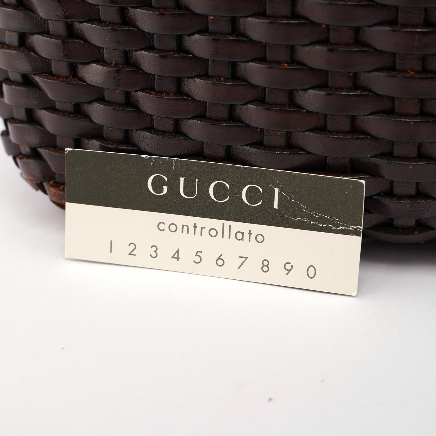 1996 Brown Woven Bamboo 2-Way Shoulder Bag