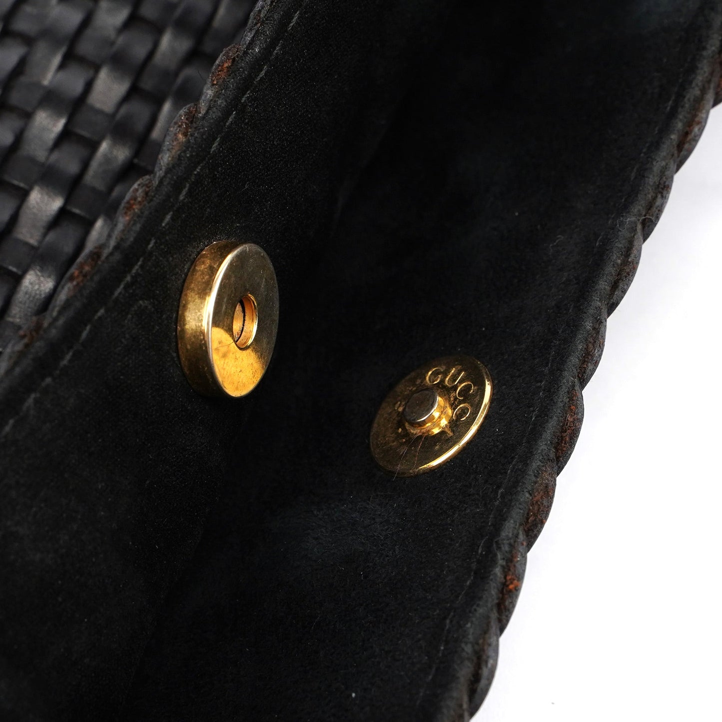 1996 Brown Woven Bamboo 2-Way Shoulder Bag