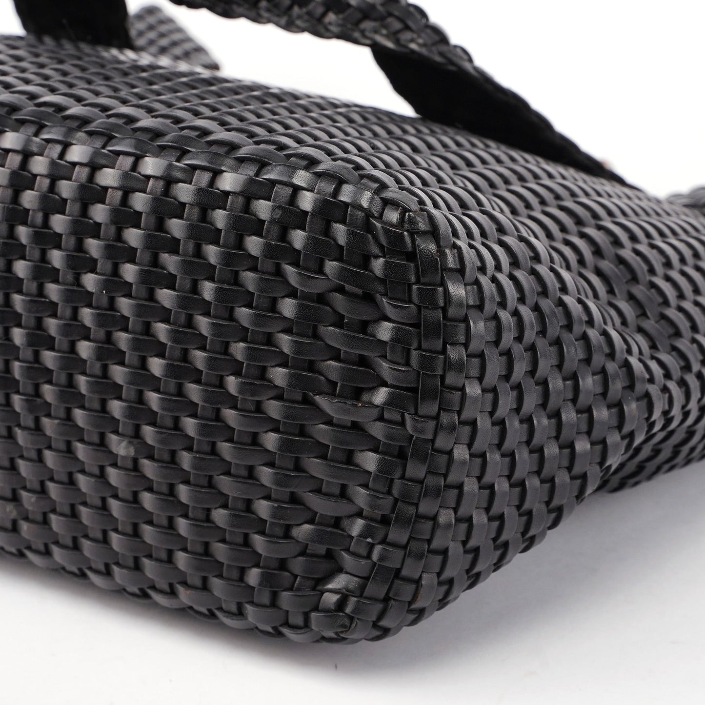 1996 Brown Woven Bamboo 2-Way Shoulder Bag