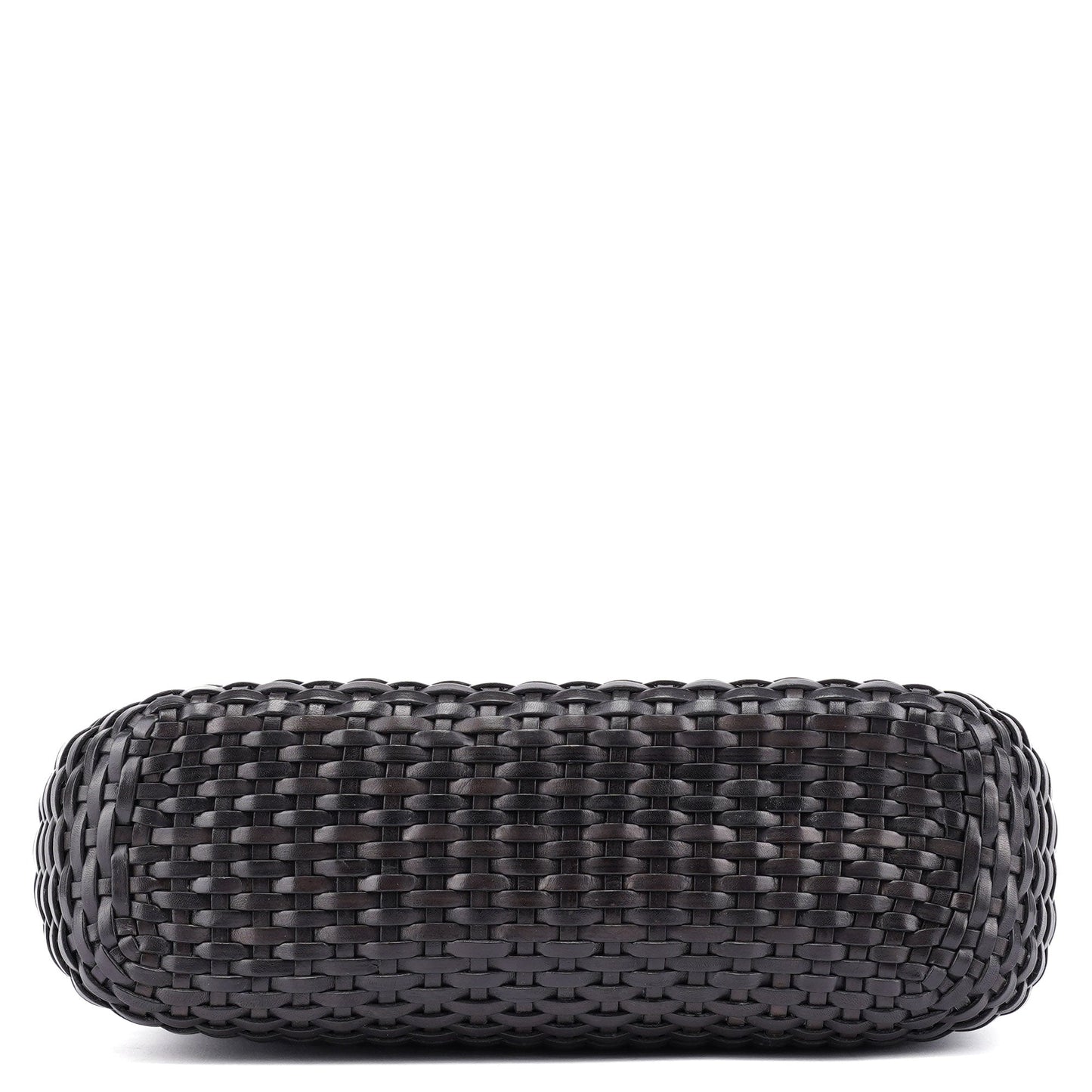 1996 Brown Woven Bamboo 2-Way Shoulder Bag