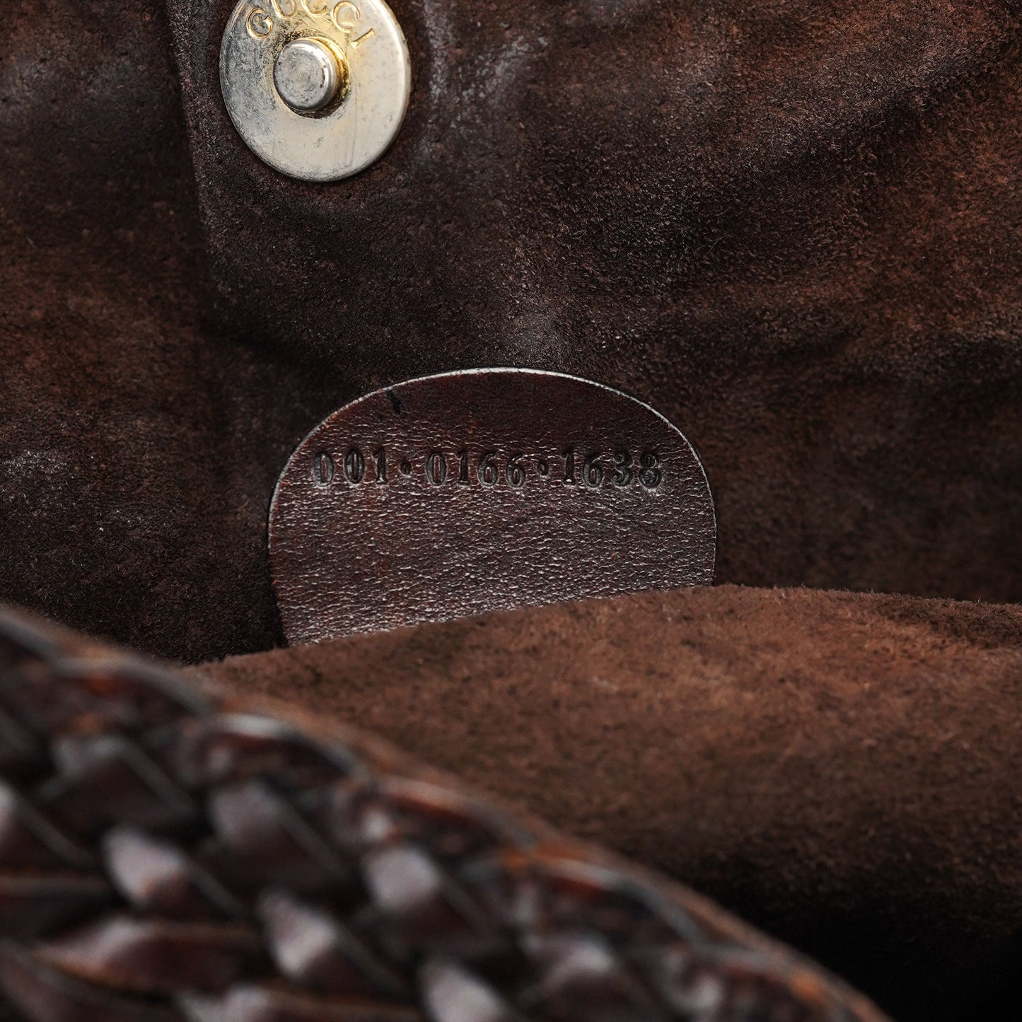 1996 Brown Woven Bamboo 2-Way Shoulder Bag