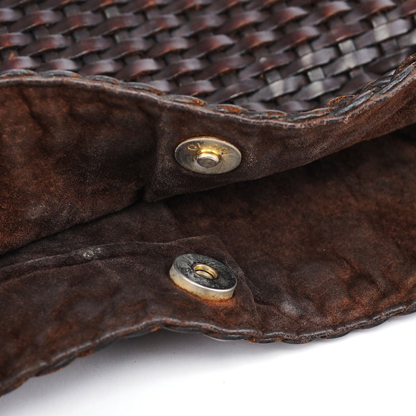 1996 Brown Woven Bamboo 2-Way Shoulder Bag