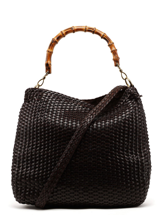 1996 Brown Woven Bamboo Bag