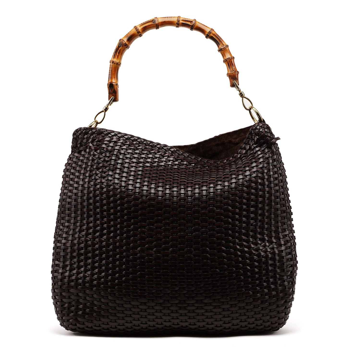 1996 Brown Woven Bamboo Bag