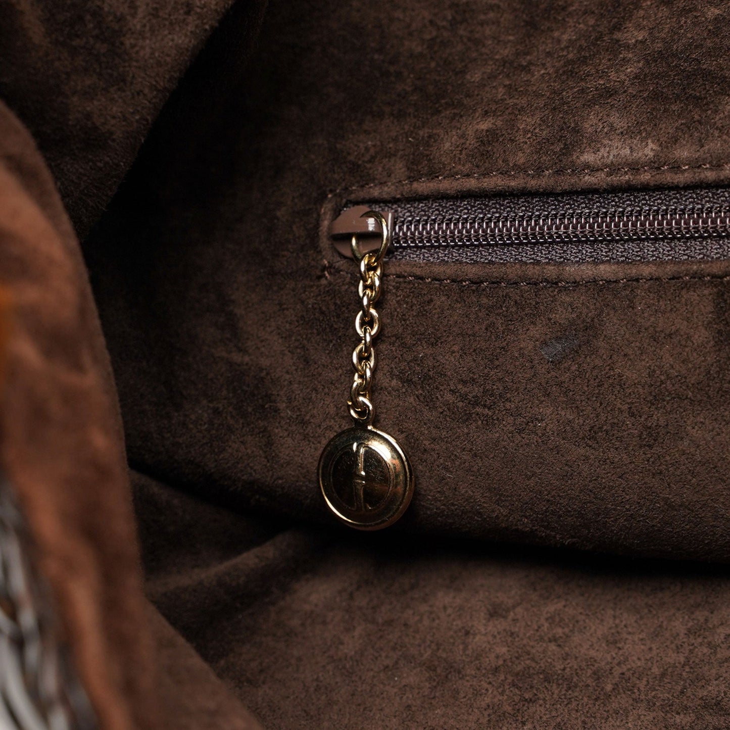 1996 Brown Woven Bamboo Bag