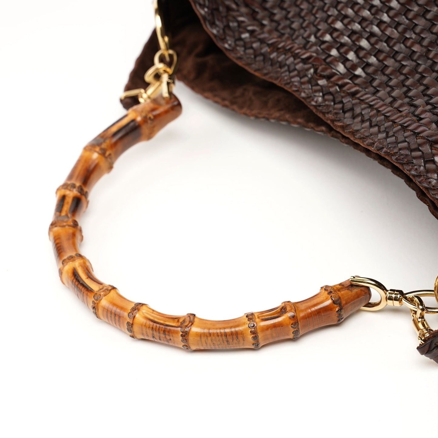 1996 Brown Woven Bamboo Bag