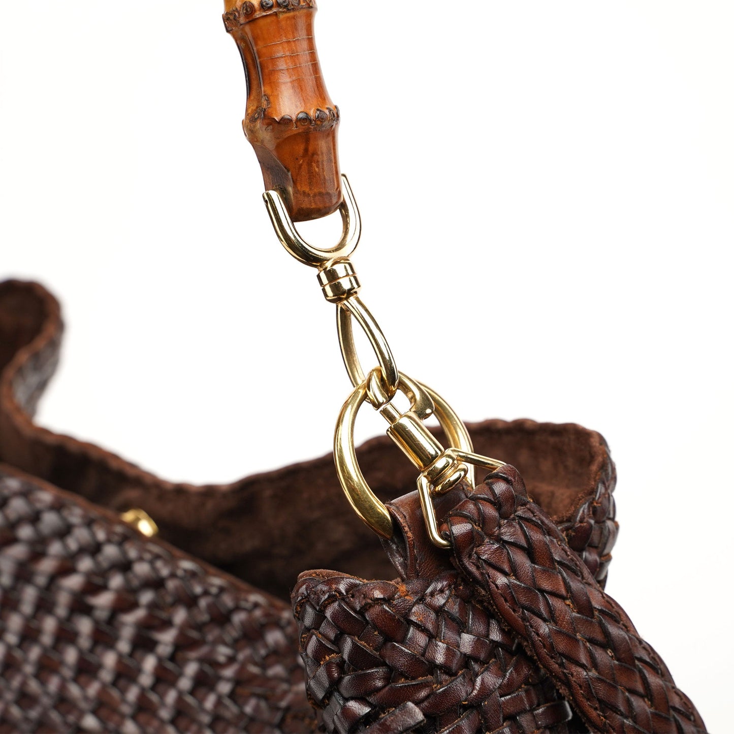 1996 Brown Woven Bamboo Bag