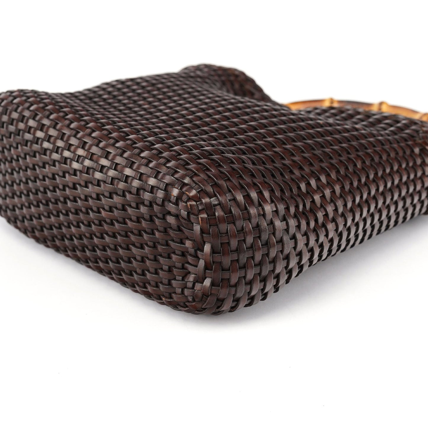 1996 Brown Woven Bamboo Shoulder Bag