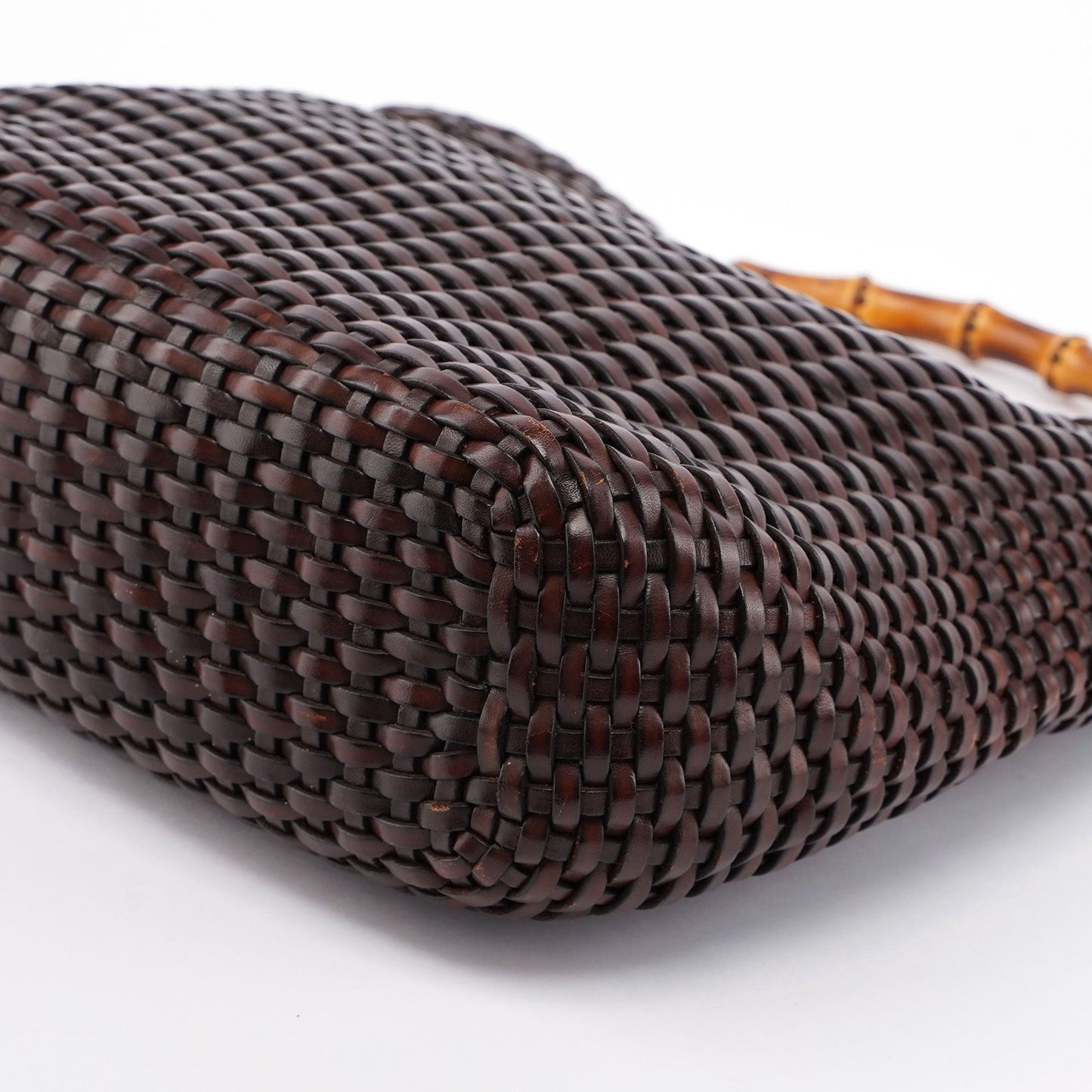 1996 Brown Woven Bamboo Shoulder Bag