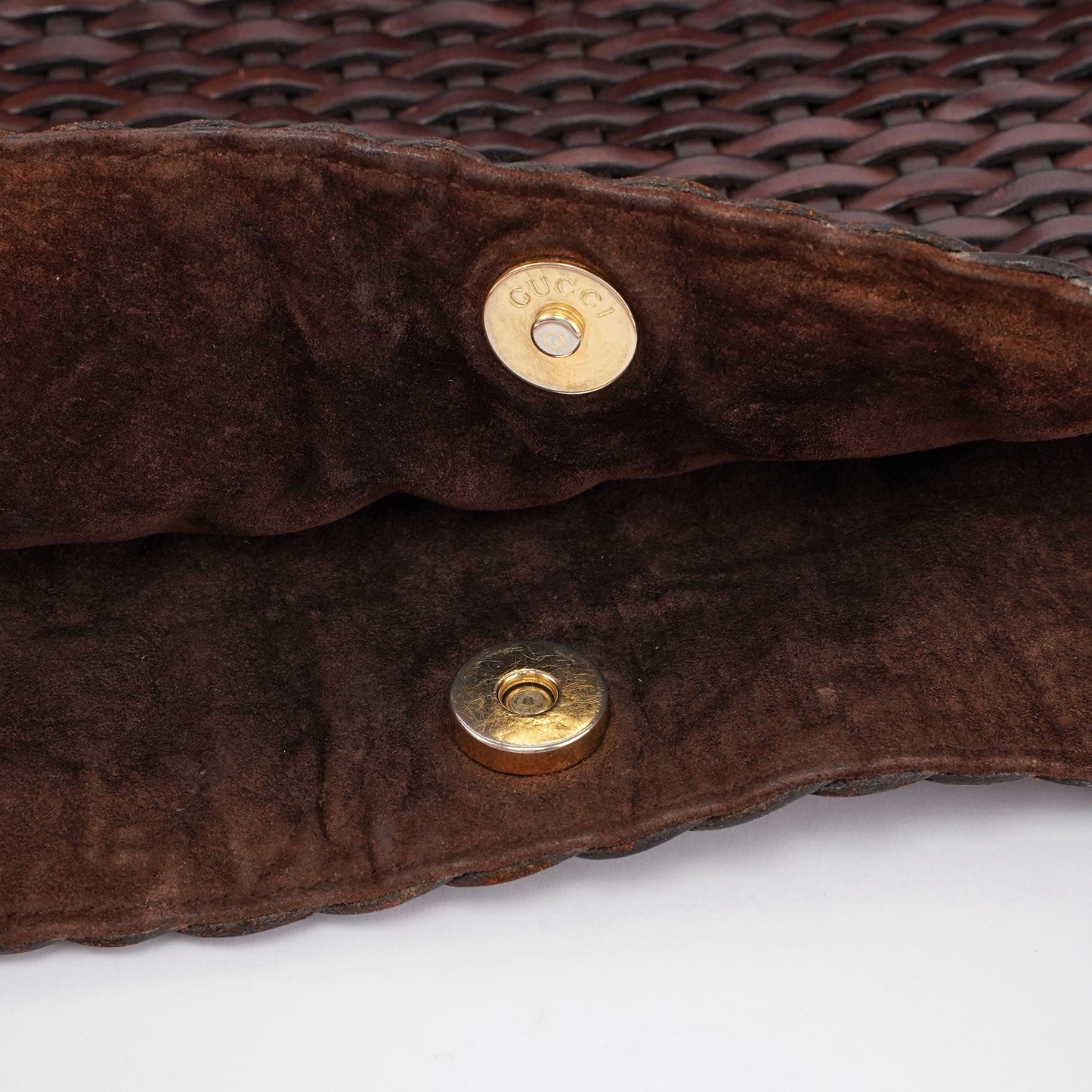 1996 Brown Woven Bamboo Shoulder Bag