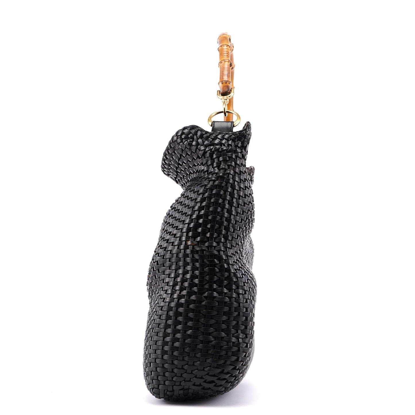 1996 Brown Woven Bamboo Shoulder Bag