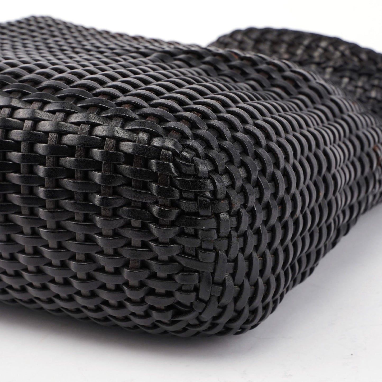 1996 Brown Woven Bamboo Shoulder Bag