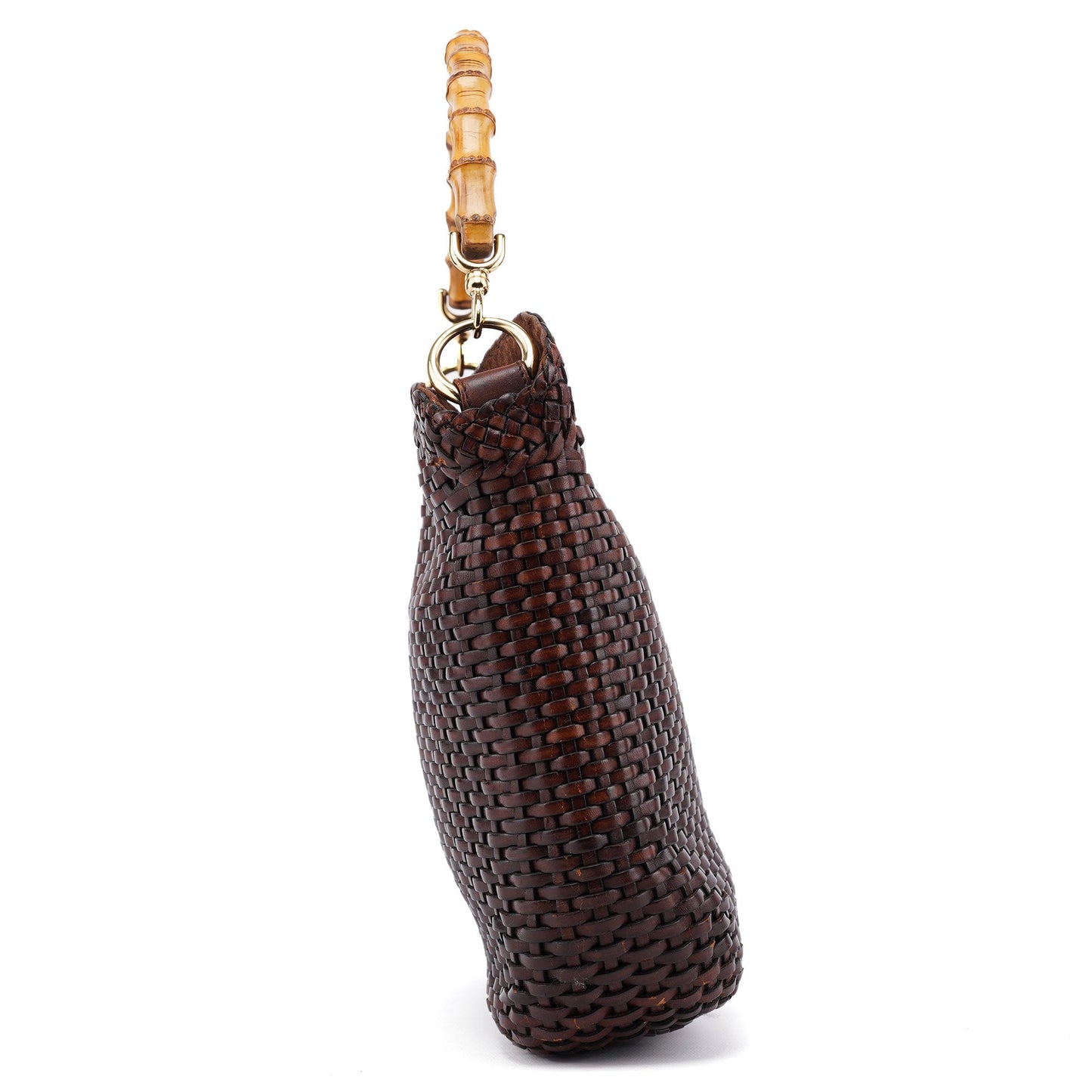 1996 Brown Woven Bamboo Shoulder Bag