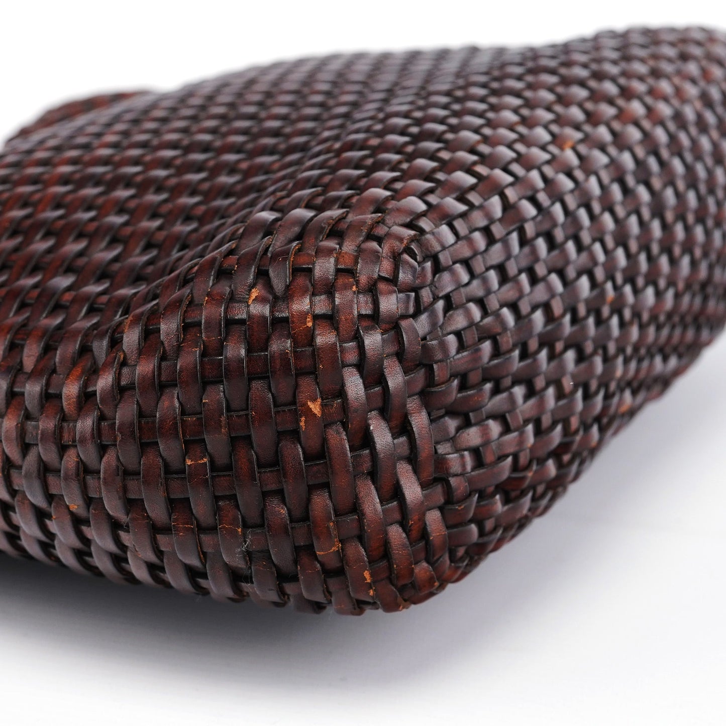 1996 Brown Woven Bamboo Shoulder Bag