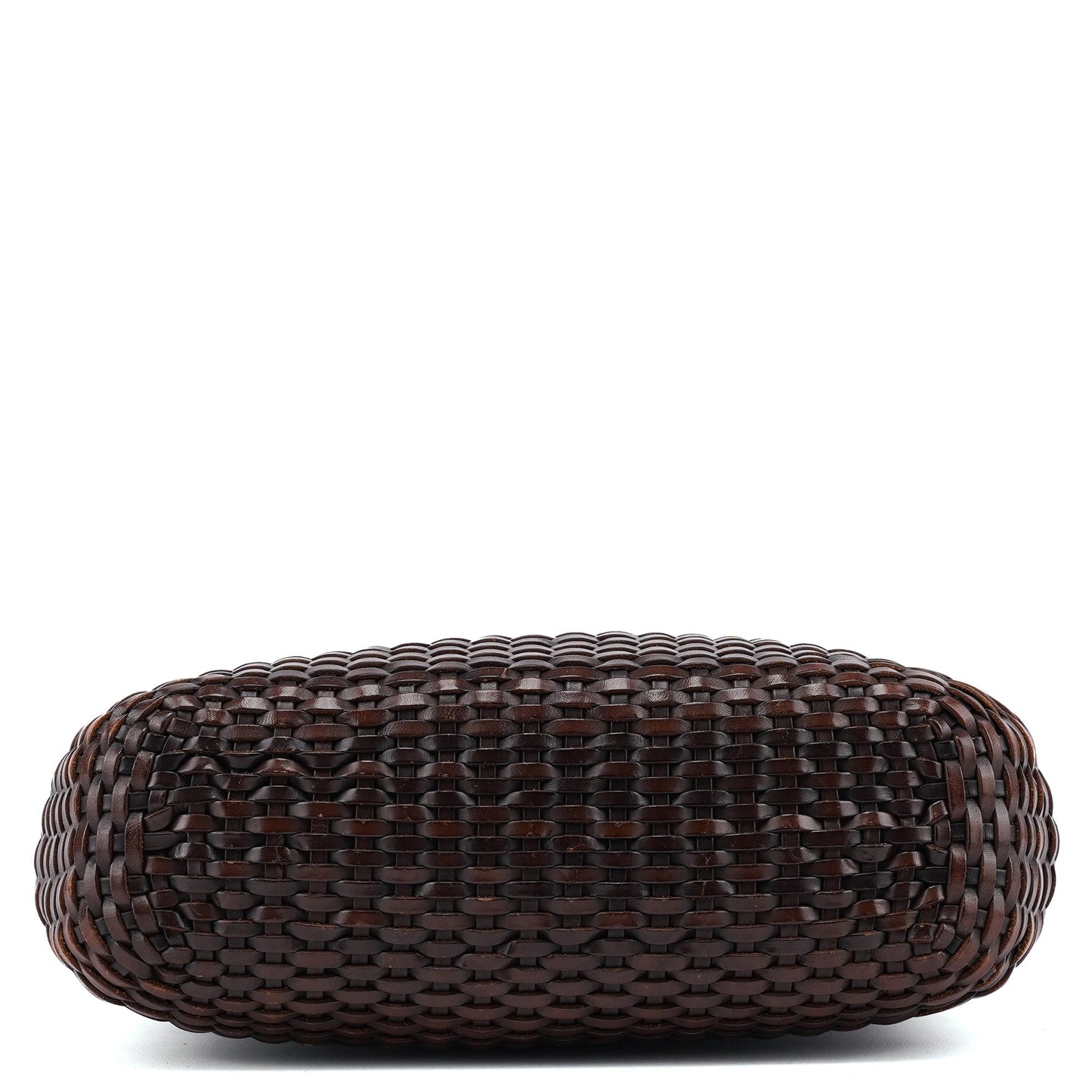 1996 Brown Woven Bamboo Shoulder Bag