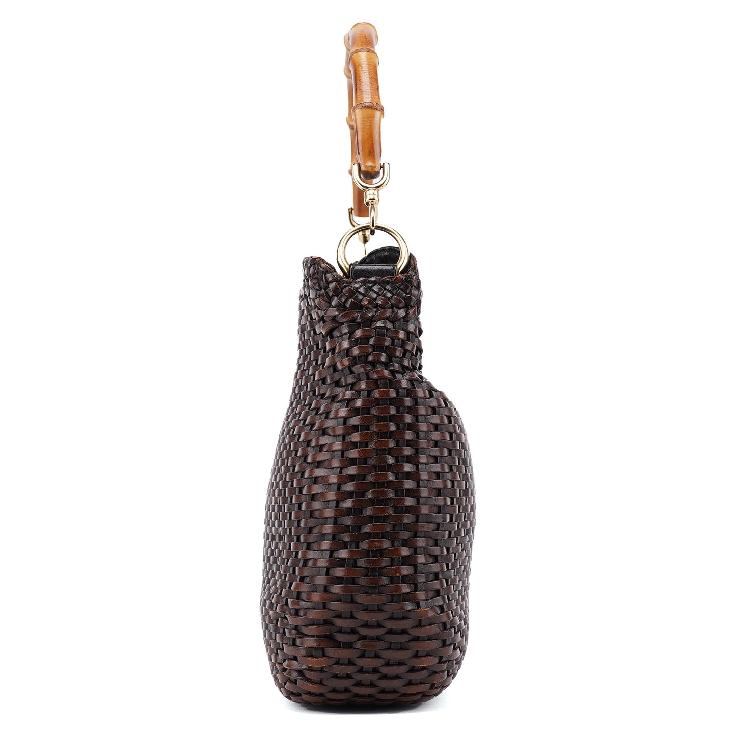 1996 Brown Woven Bamboo Shoulder Bag