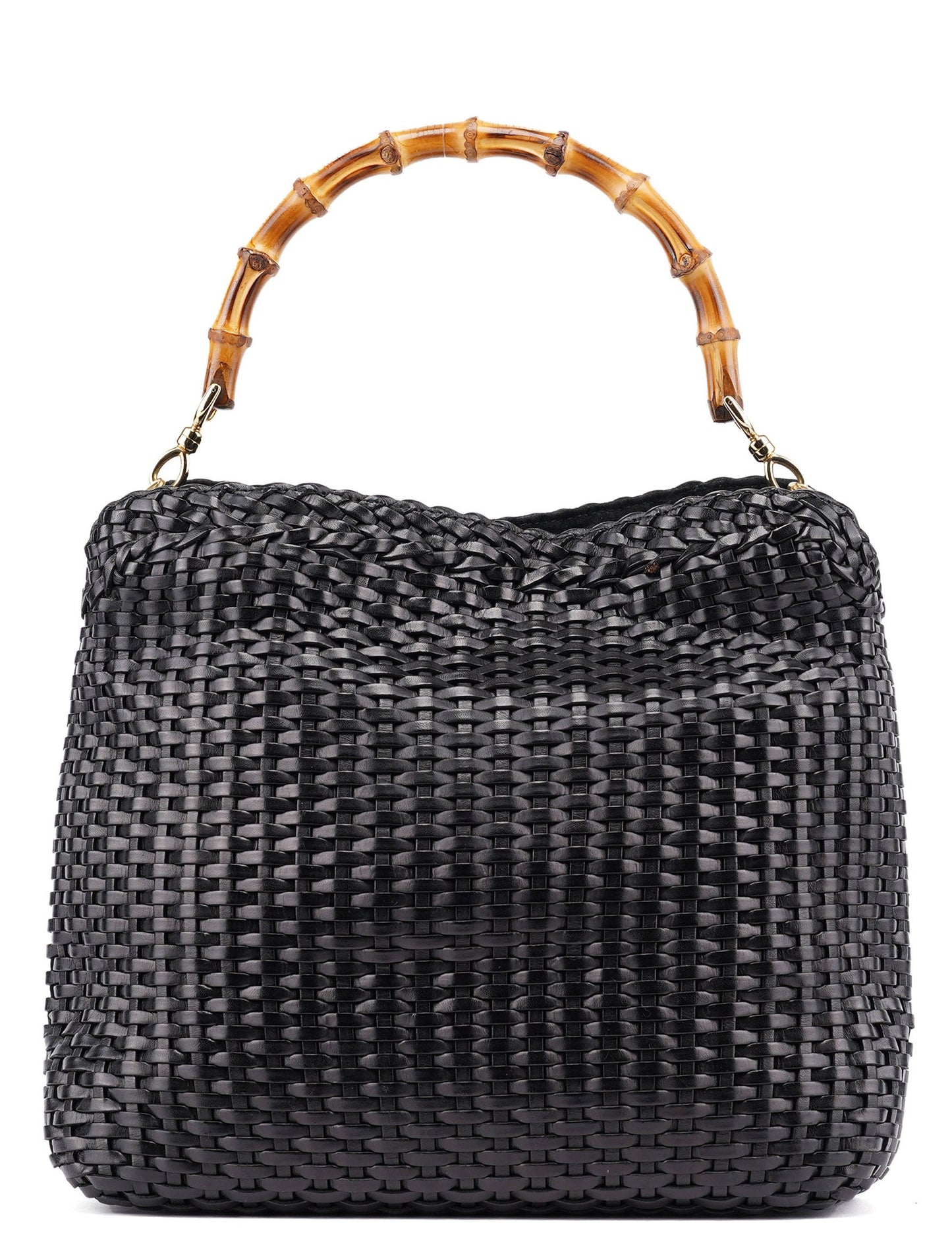 1996 Brown Woven Bamboo Shoulder Bag