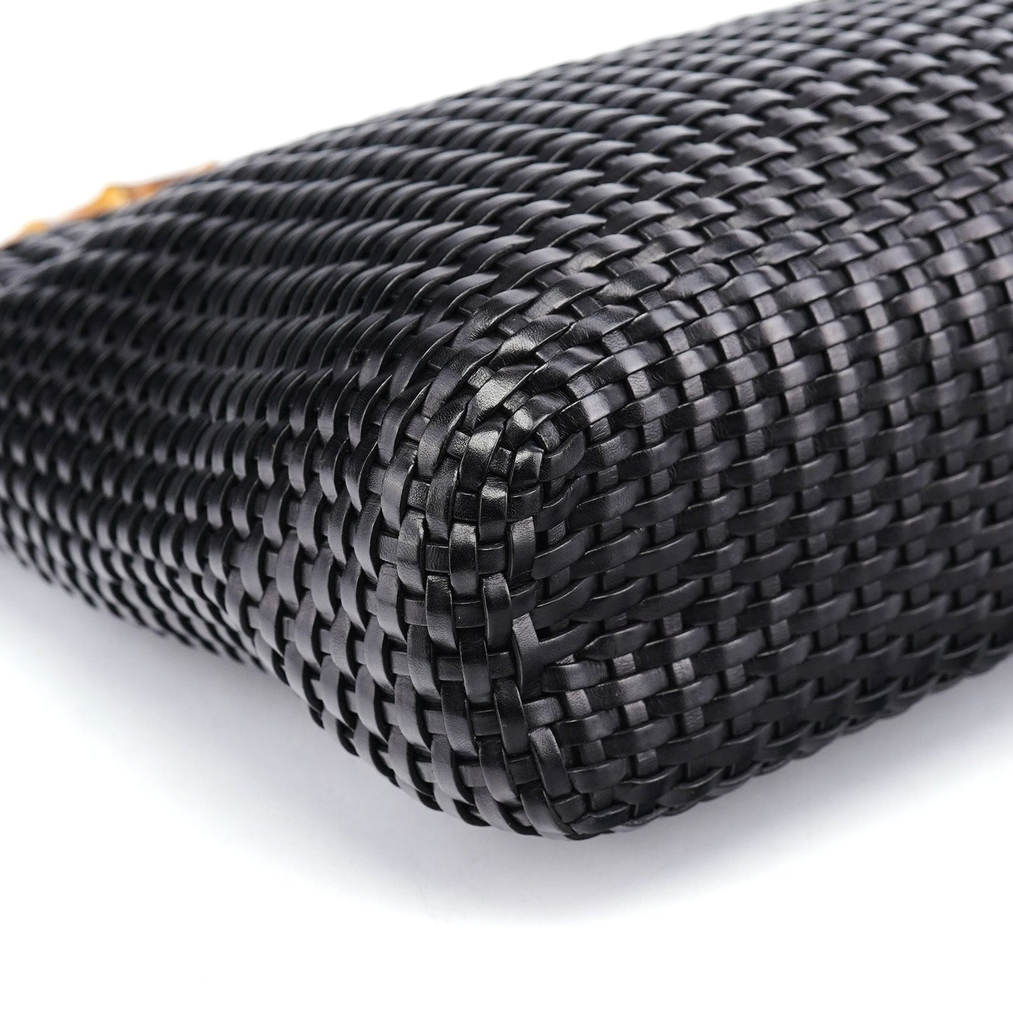 1996 Brown Woven Bamboo Shoulder Bag