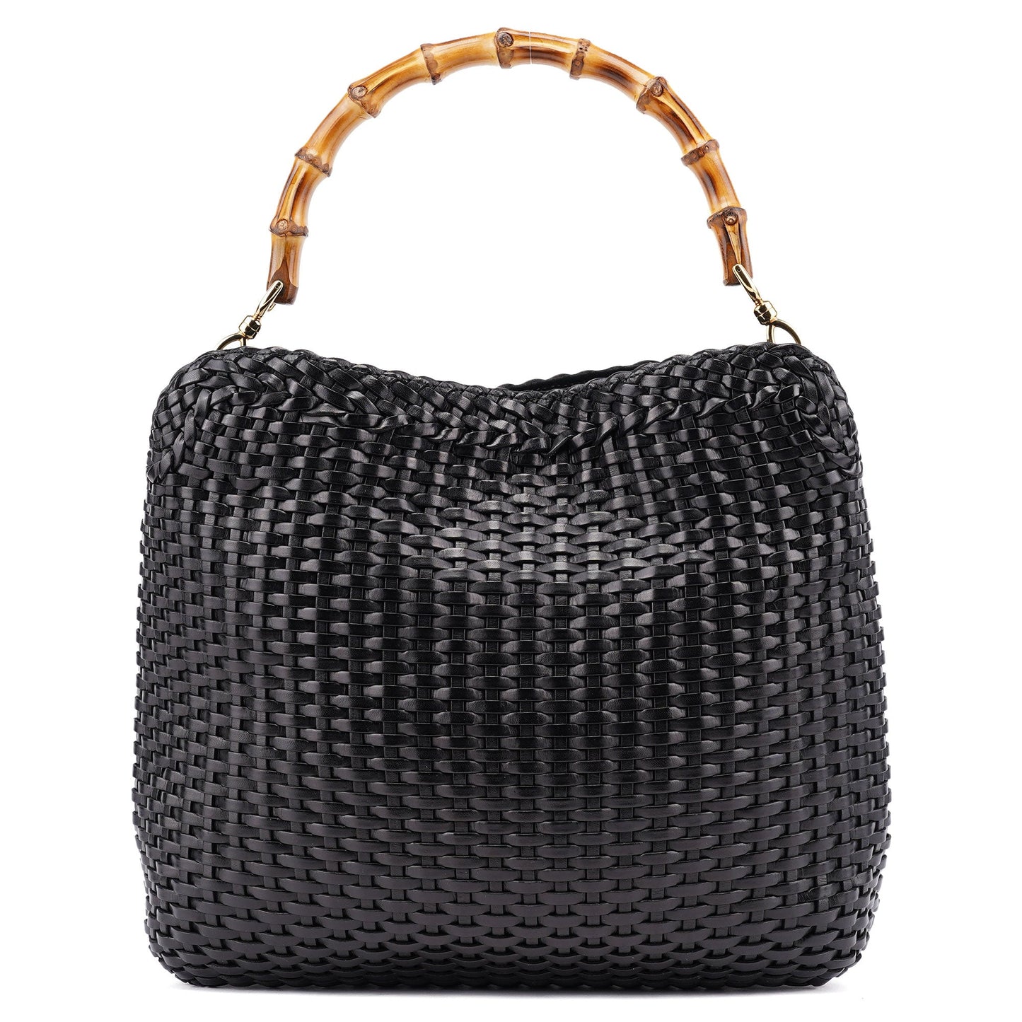 1996 Brown Woven Bamboo Shoulder Bag