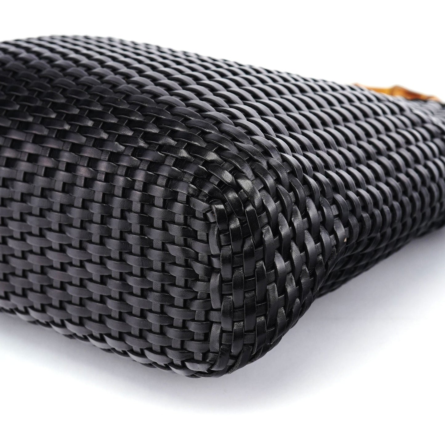 1996 Brown Woven Bamboo Shoulder Bag