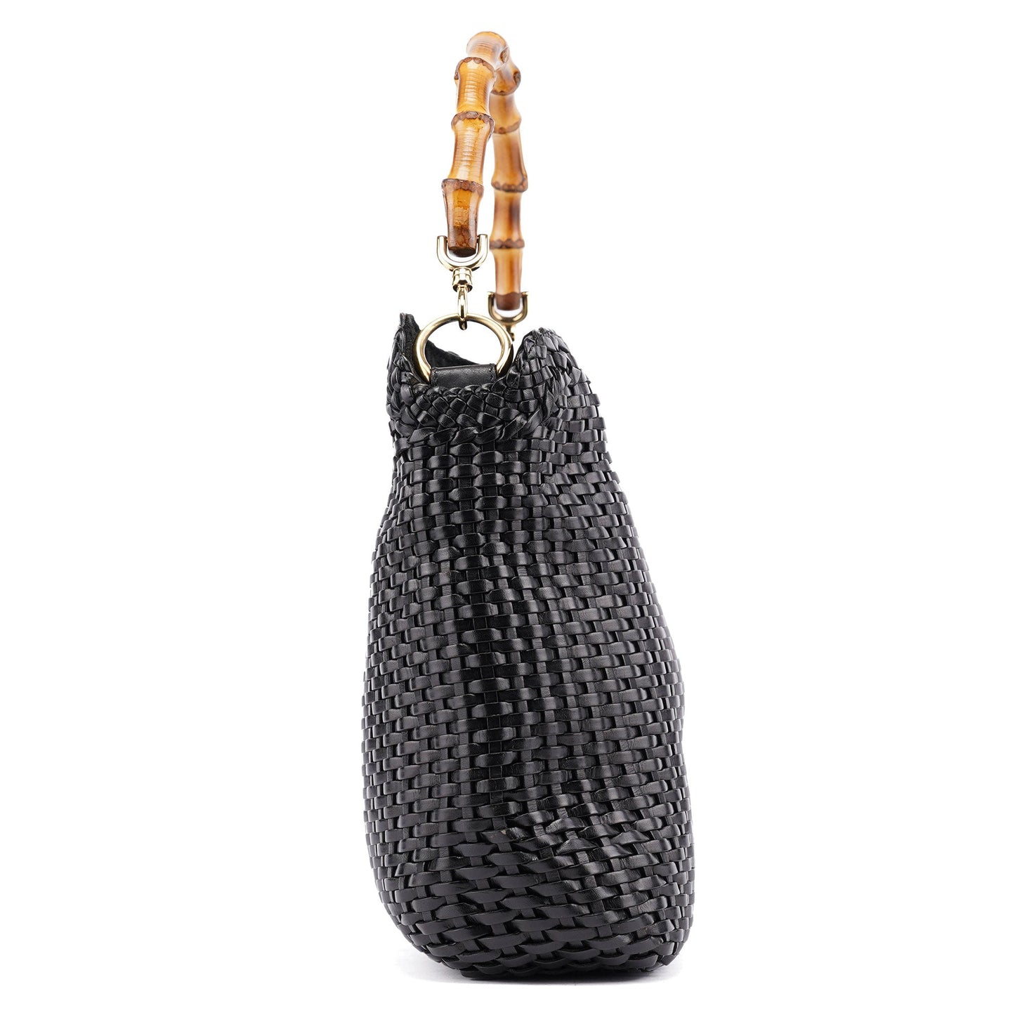 1996 Brown Woven Bamboo Shoulder Bag