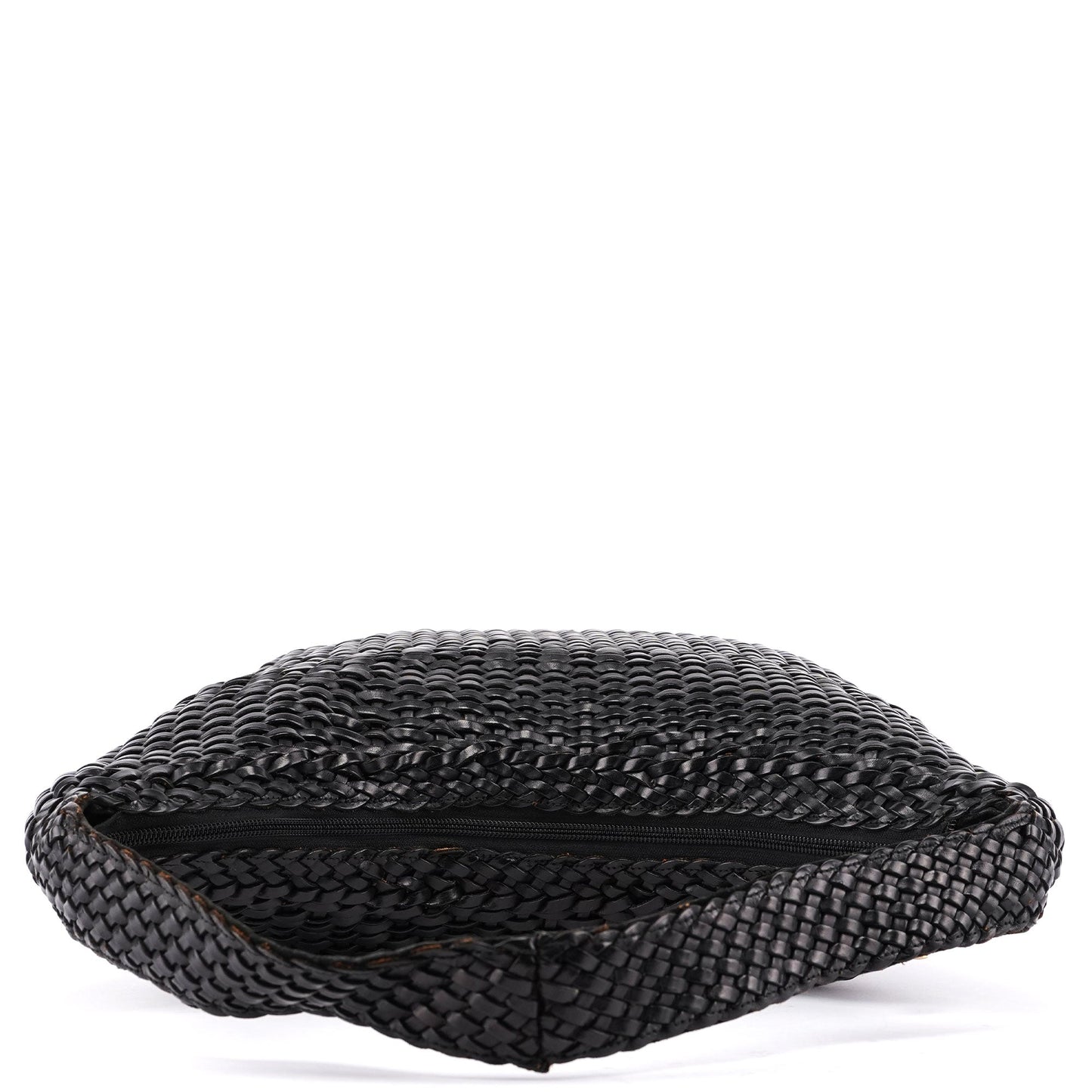 1996 Brown Woven Leather Hobo Shoulder Bag