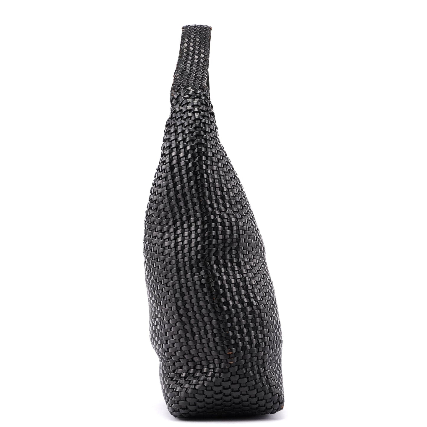 1996 Brown Woven Leather Hobo Shoulder Bag