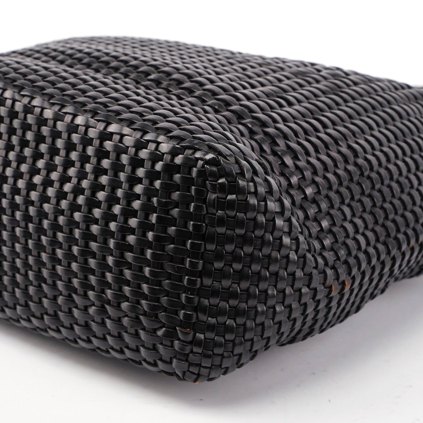 1996 Brown Woven Leather Hobo Shoulder Bag