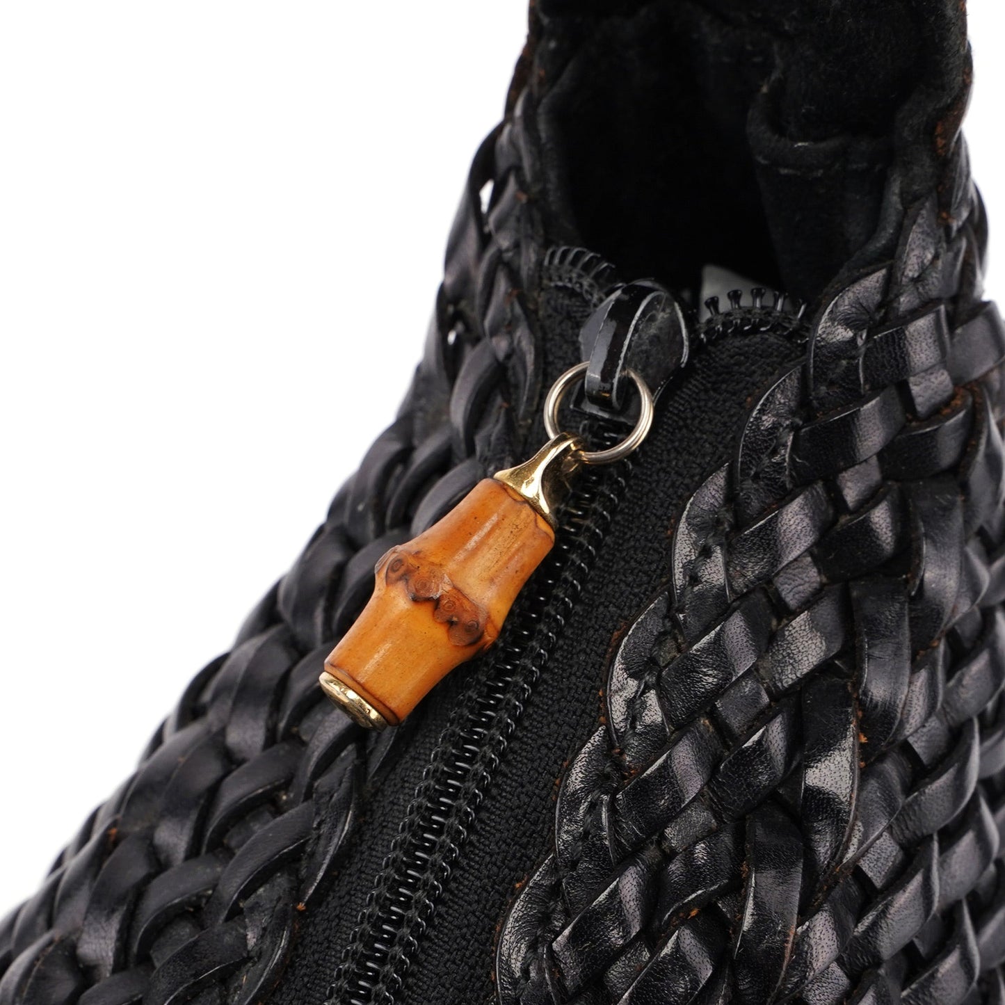 1996 Brown Woven Leather Hobo Shoulder Bag