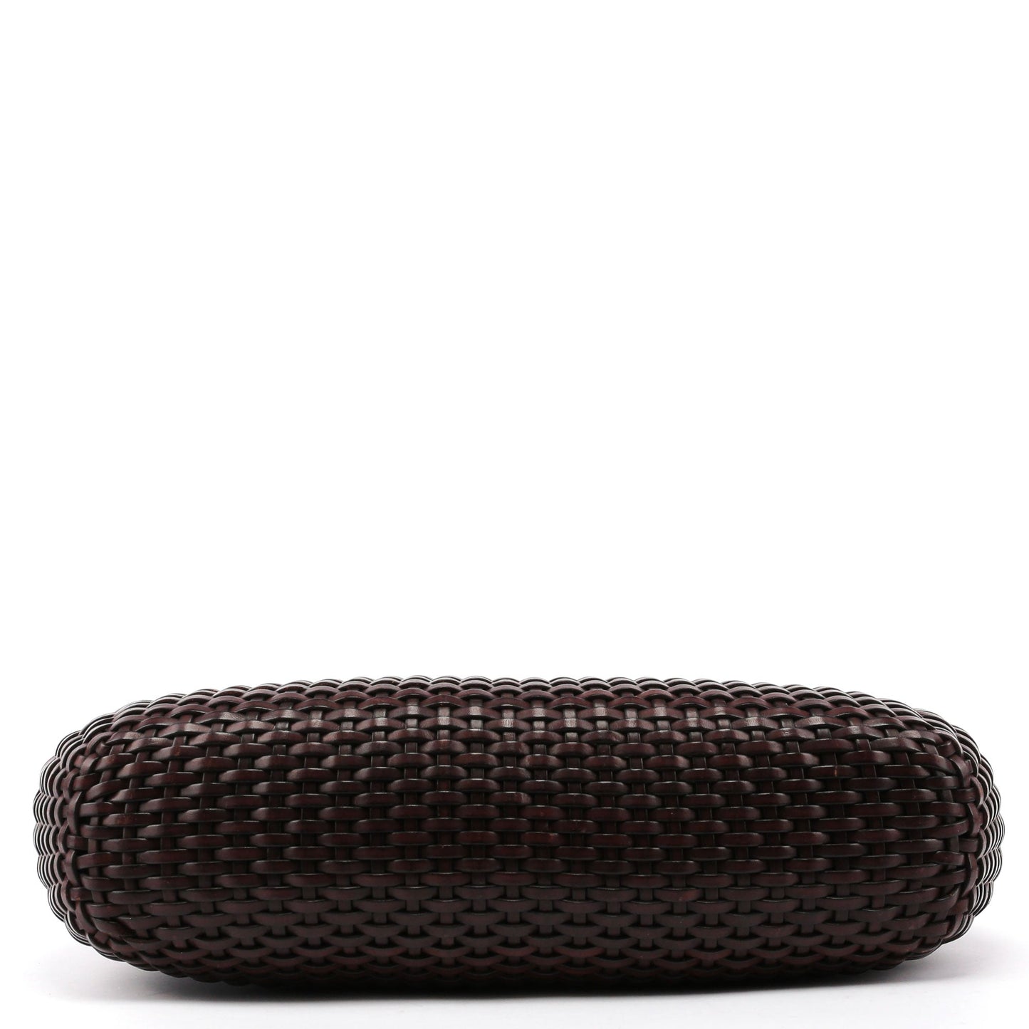 1996 Large Brown Woven Bamboo 2-Way Bag