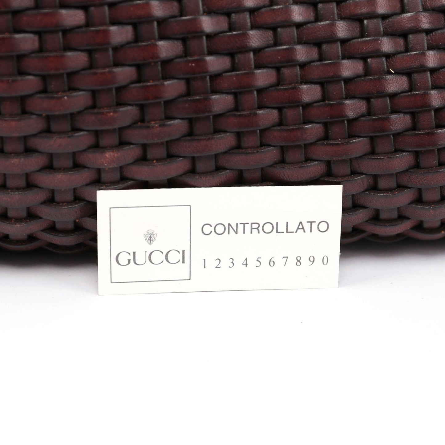 1996 Large Brown Woven Bamboo 2-Way Bag