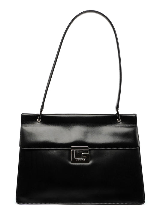 1997 Black Calfskin Silver G Handbag