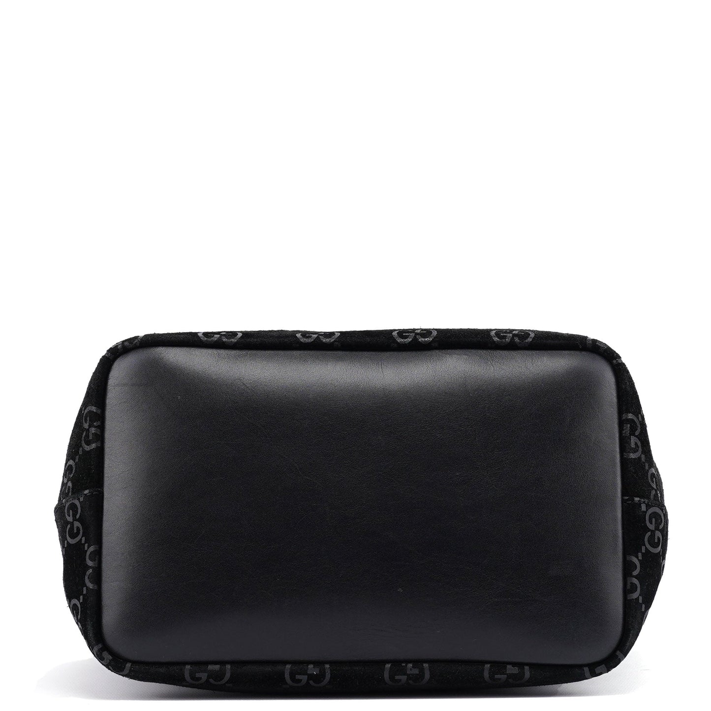 1997 Black GG Suede Bamboo Shoulder Bag