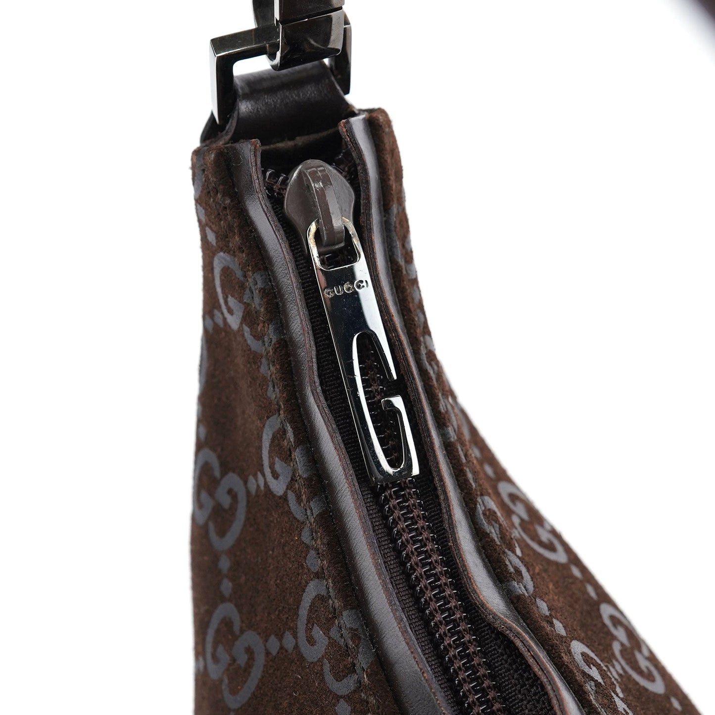 1997 Black GG Suede Shoulder Bag