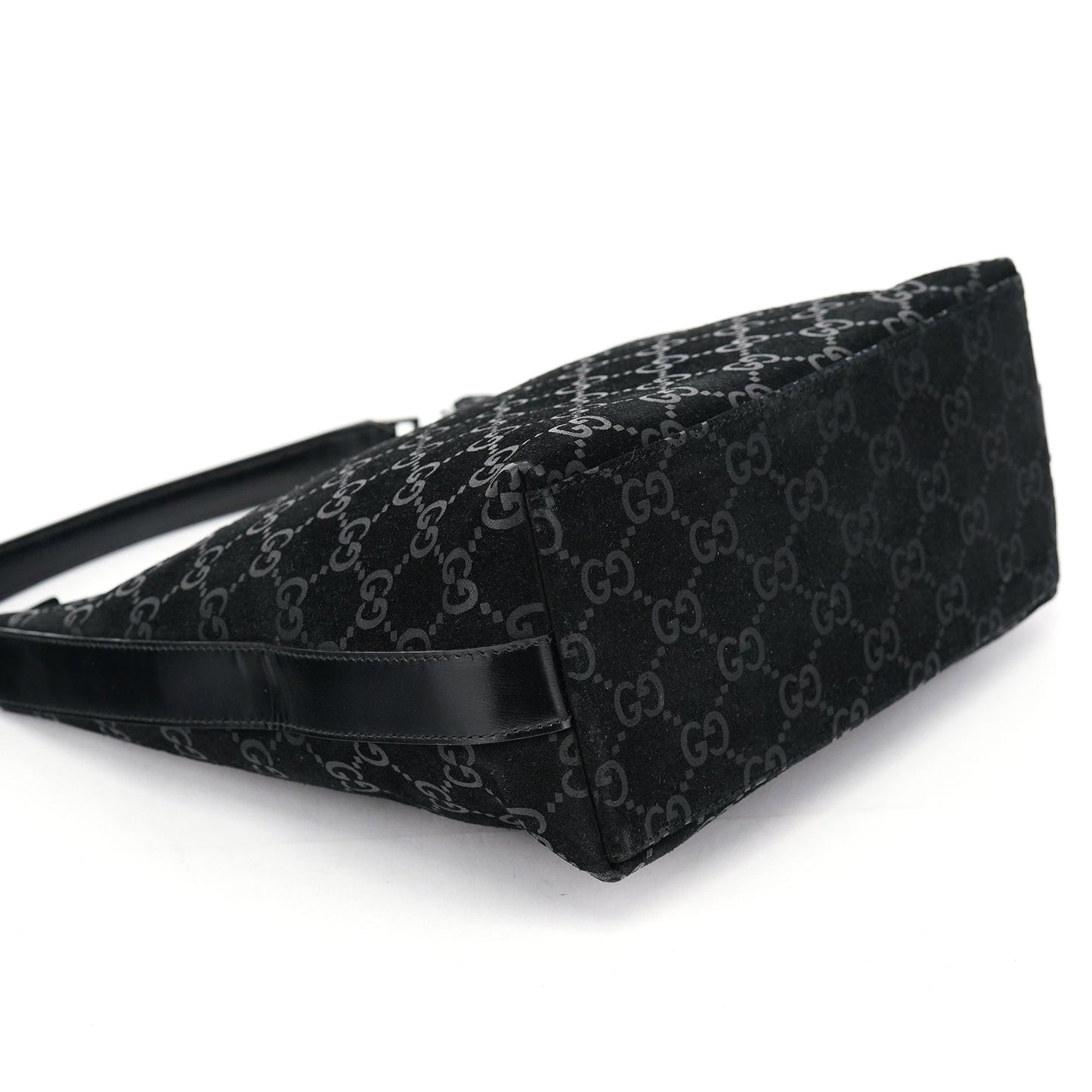 1997 Black GG Suede Shoulder Bag