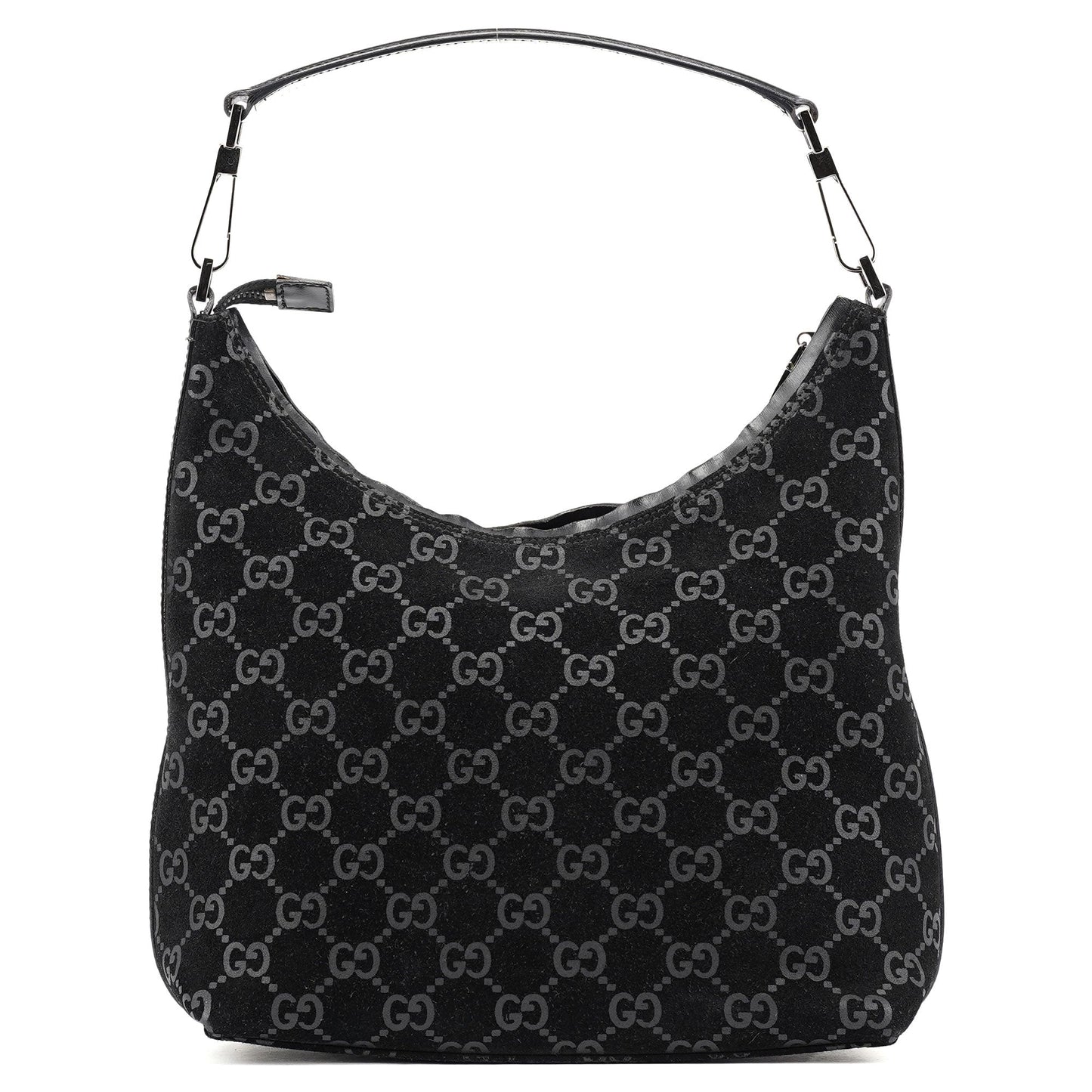 1997 Black GG Suede Shoulder Bag
