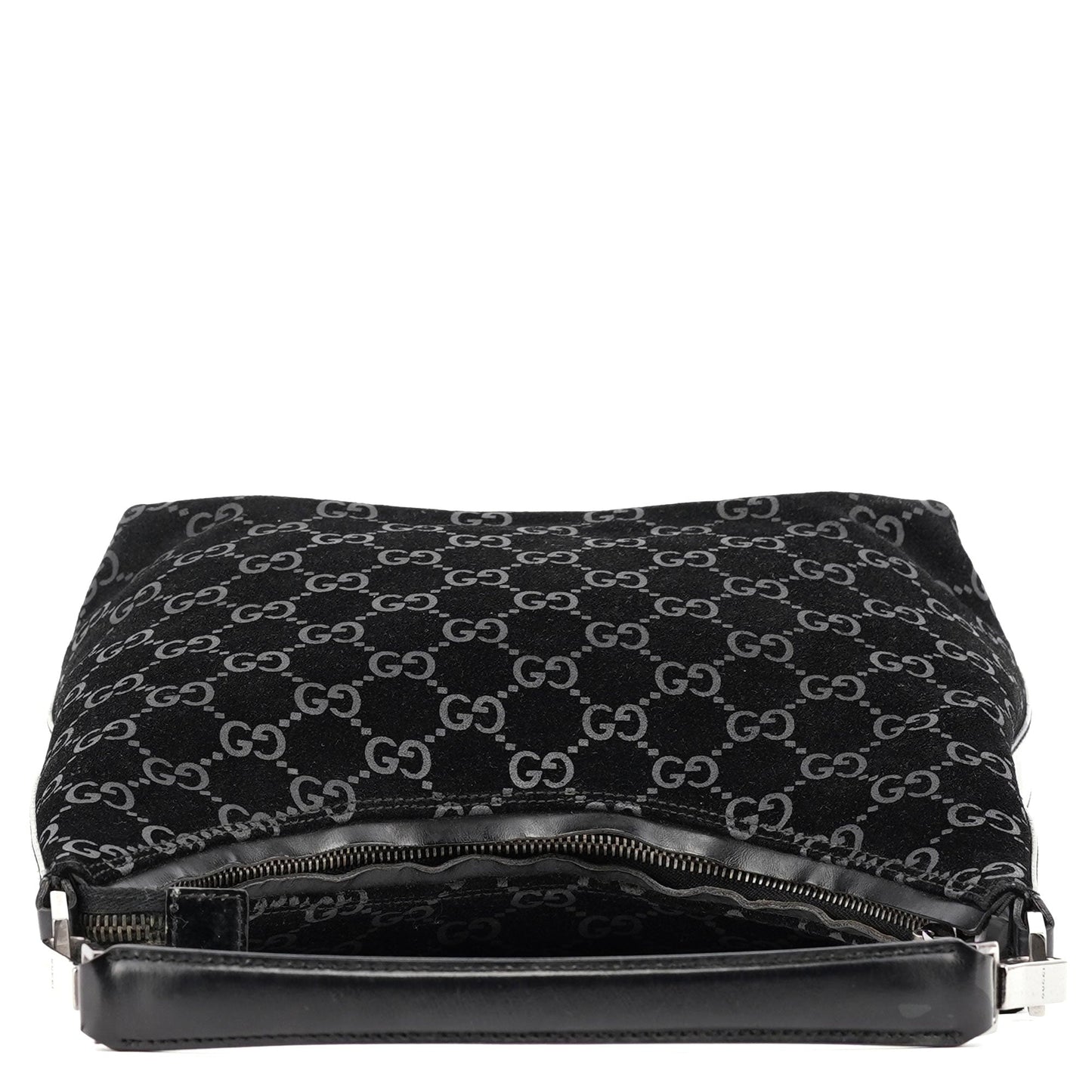 1997 Black GG Suede Shoulder Bag