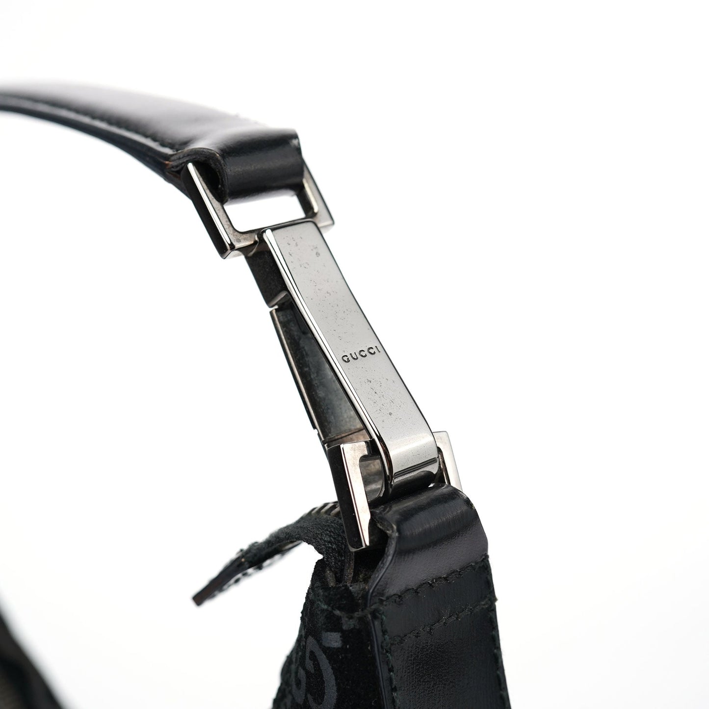 1997 Black GG Suede Shoulder Bag