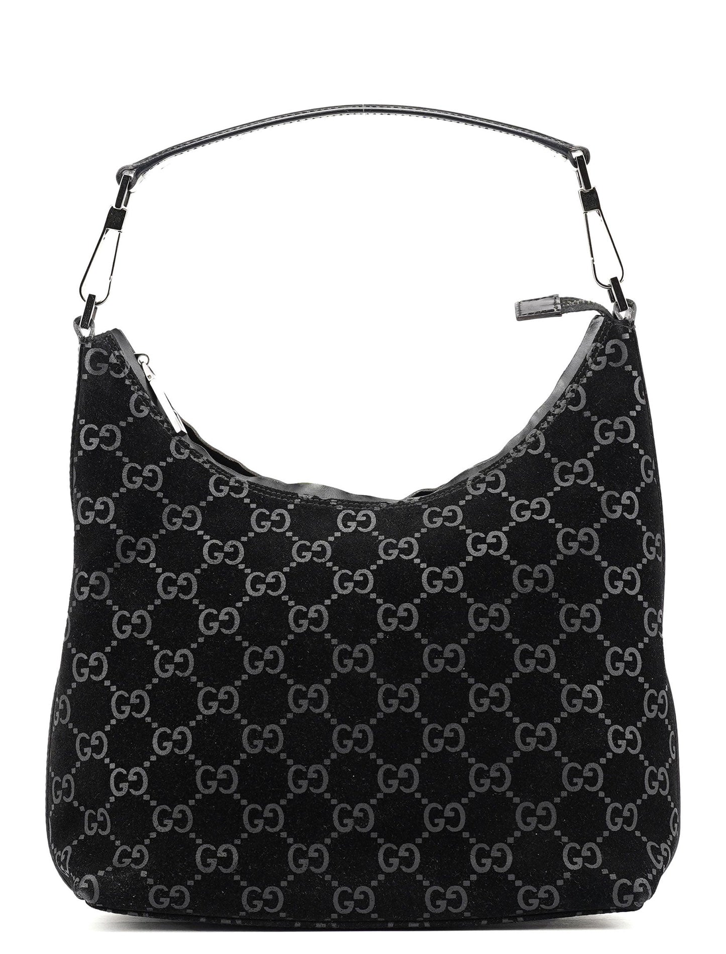 1997 Black GG Suede Shoulder Bag