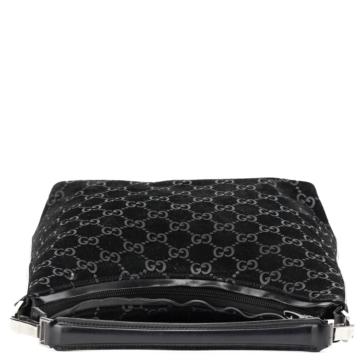 1997 Black GG Suede Shoulder Bag