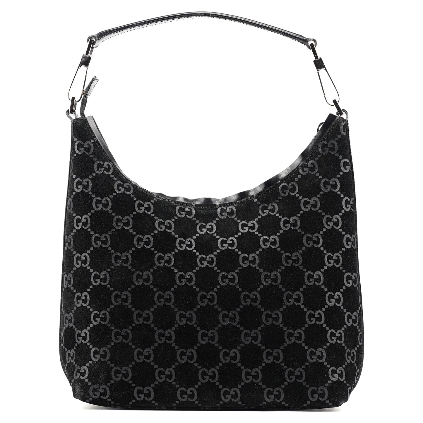 1997 Black GG Suede Shoulder Bag