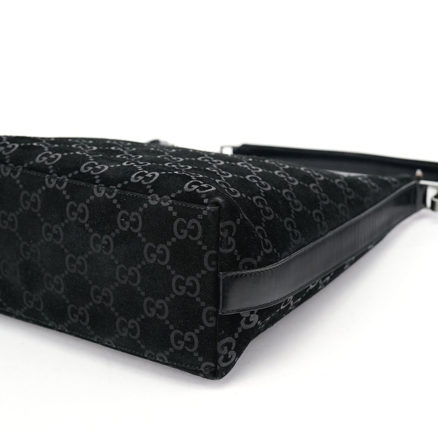 1997 Black GG Suede Shoulder Bag