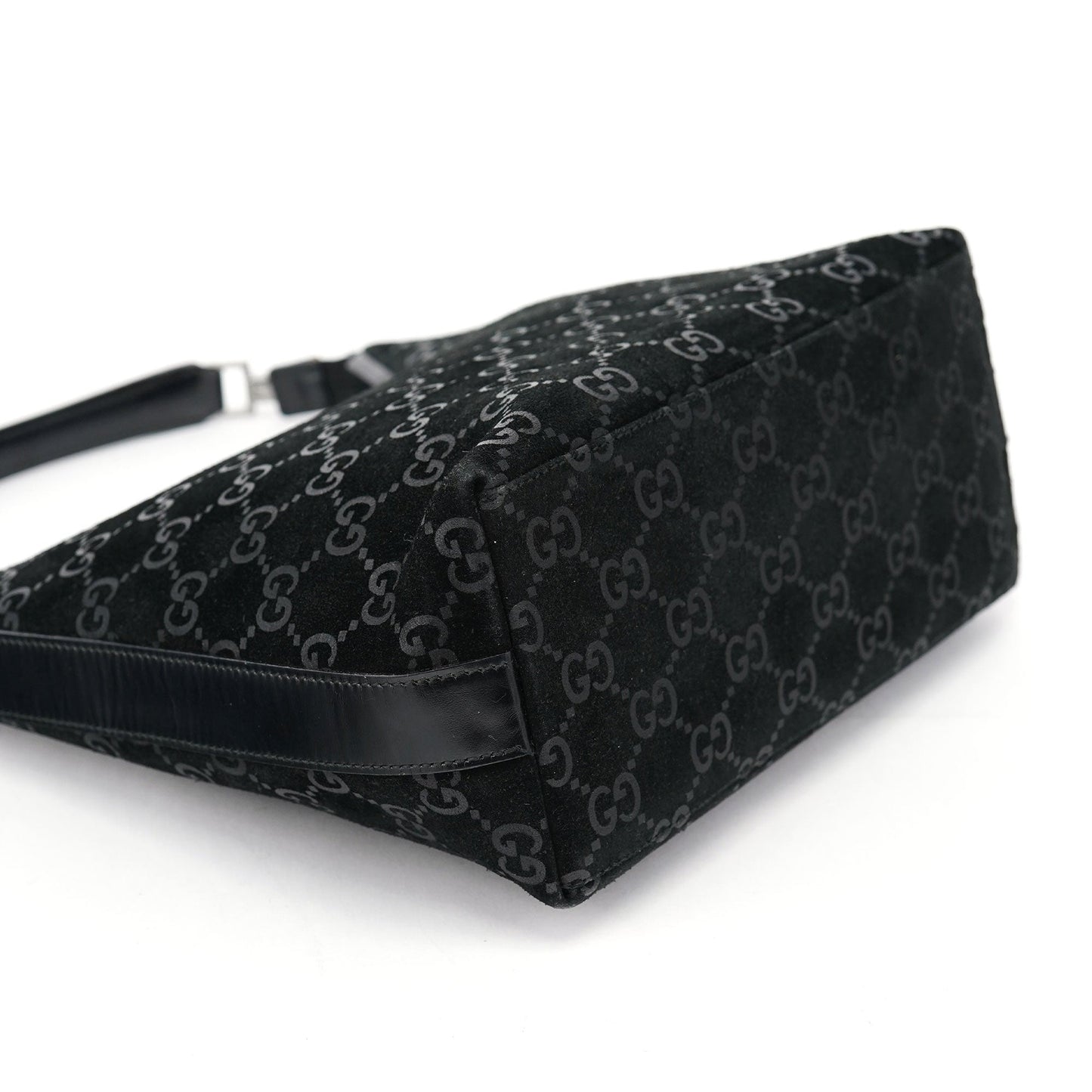 1997 Black GG Suede Shoulder Bag