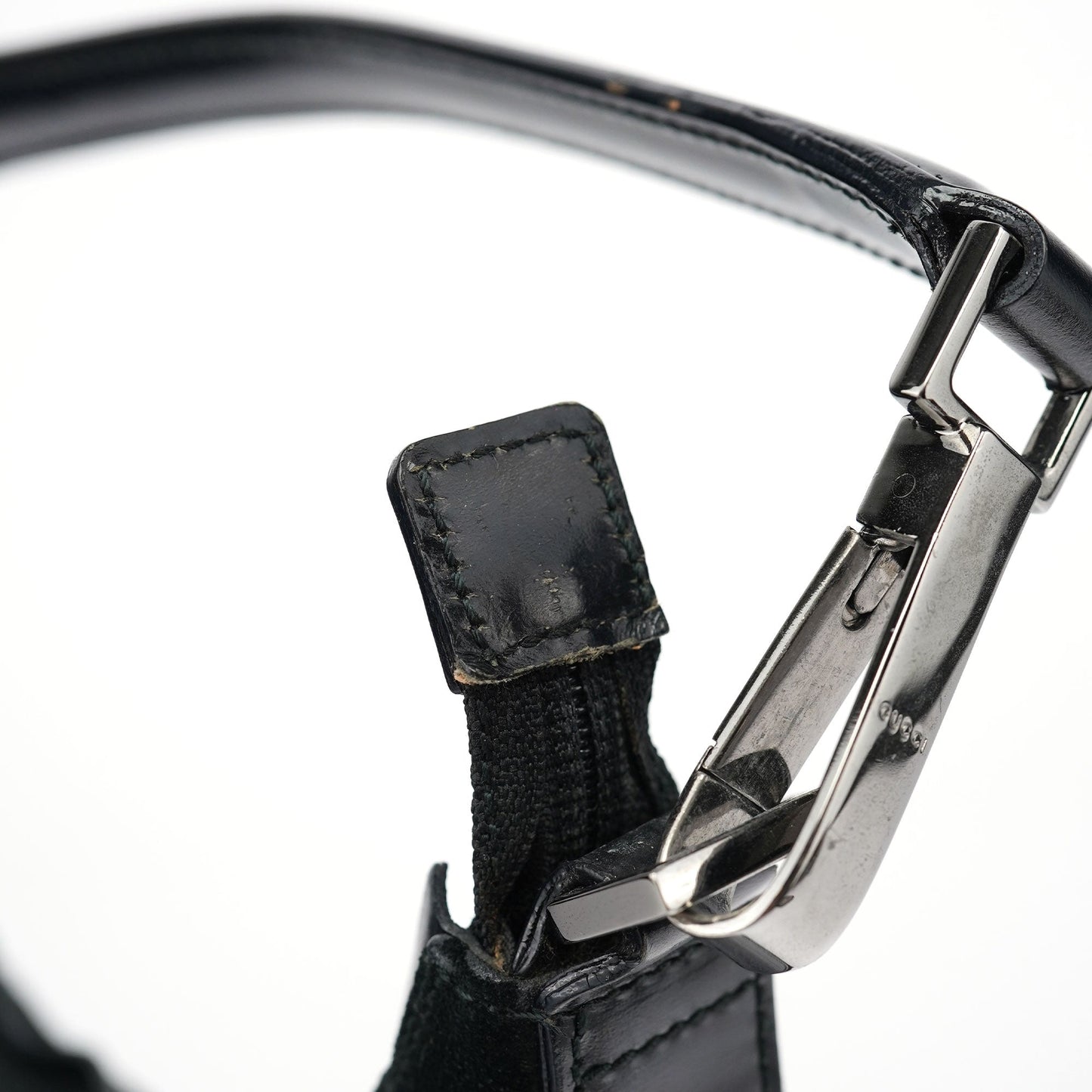 1997 Black GG Suede Shoulder Bag