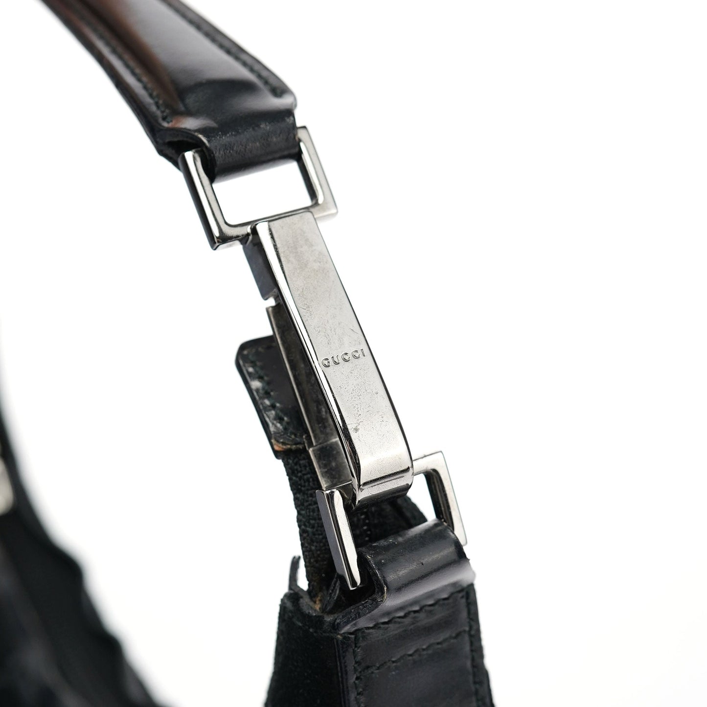 1997 Black GG Suede Shoulder Bag